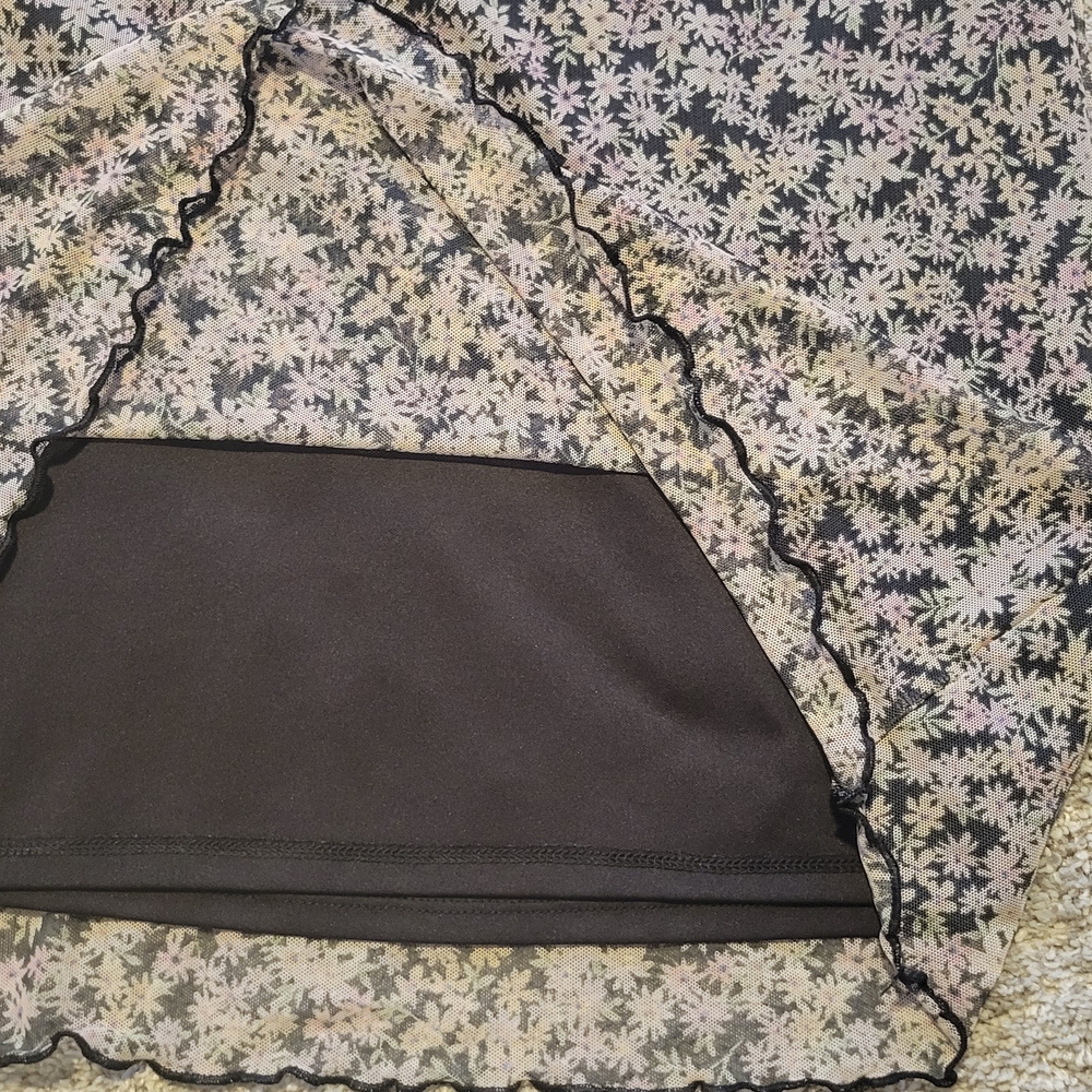 American Eagle Outfitters Black Ruffled A-Line Skirt
